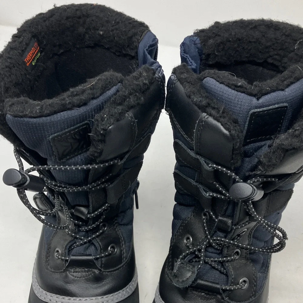 All In Motion Thermolite Ecomode Kids Skylar Winter Boots Size 2 Dark Navy/Black